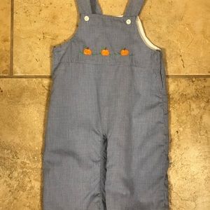 Smocked Pumpkin Overalls